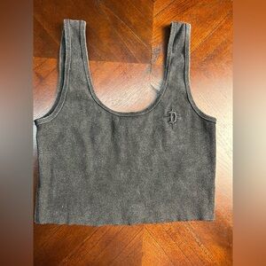 Darker wavs Charcoal Sleeveless Crop Top